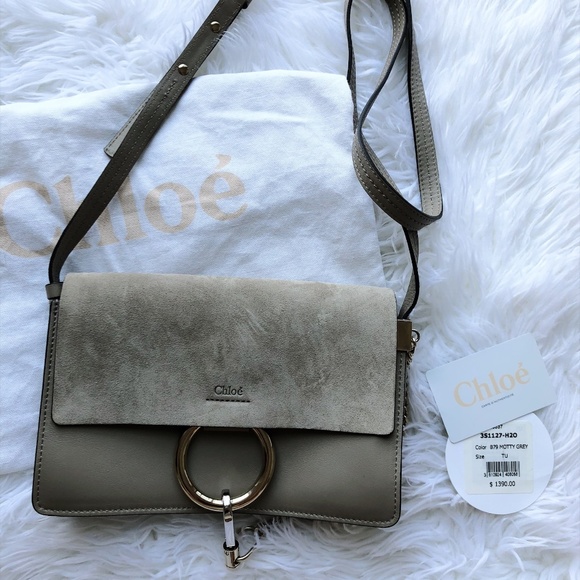 NEW Chloe Small Faye Motty Grey Leather Suede Bag - Picture 3 of 8